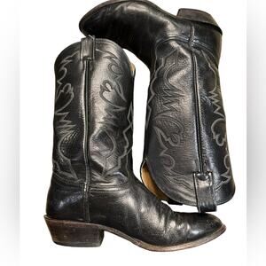 Nocona Boots Black Leather Western Boots Mens Size 8EE